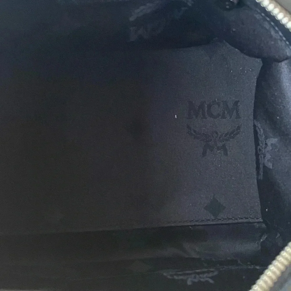 MCM Black Visetos Boston  Bag